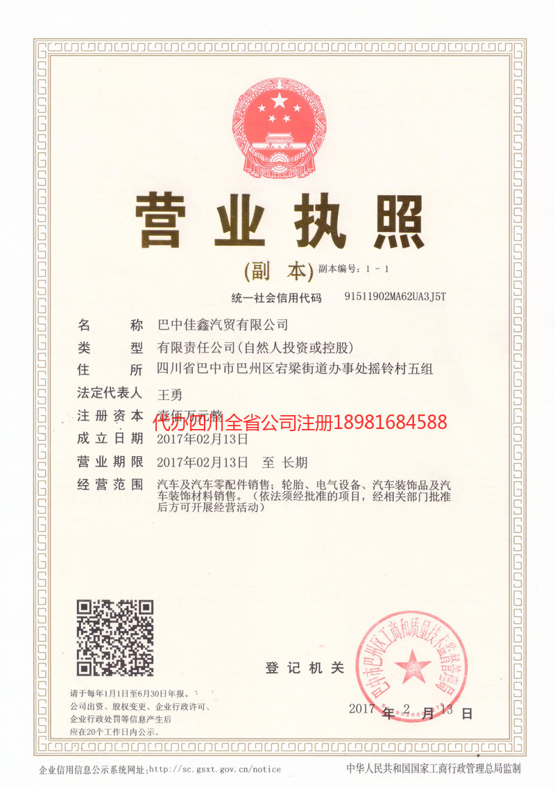 邛崃邛崃佳鑫汽贸有限公司